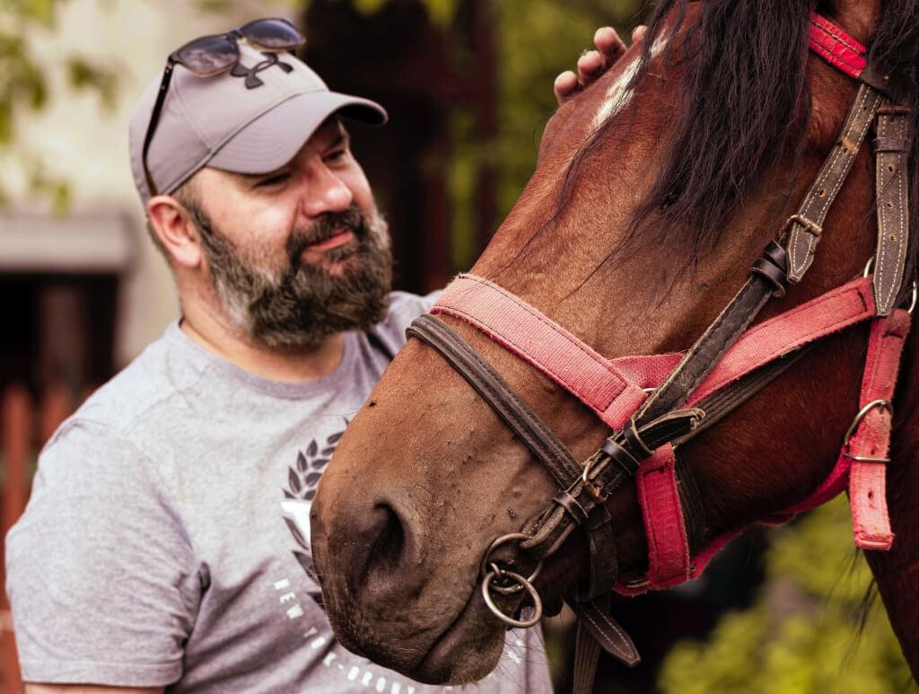Equine practitioner with a horse